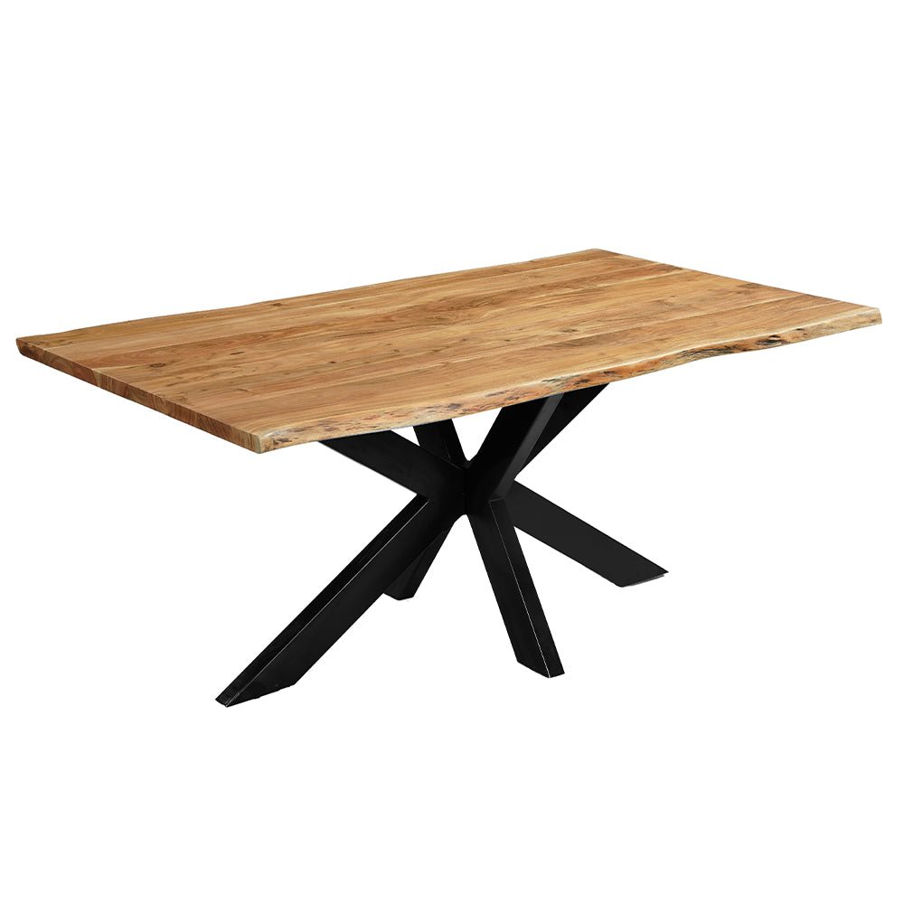 Jedálenský stôl z akáciového dreva s obdĺžnikovým okrajom 180x100 cm Mahom