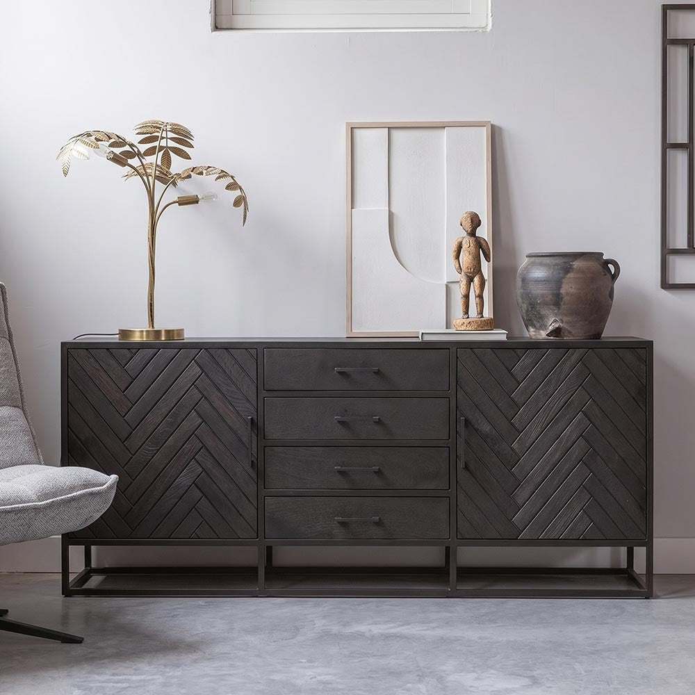 Komoda z mangového dreva Sienna 165 cm Mahagón