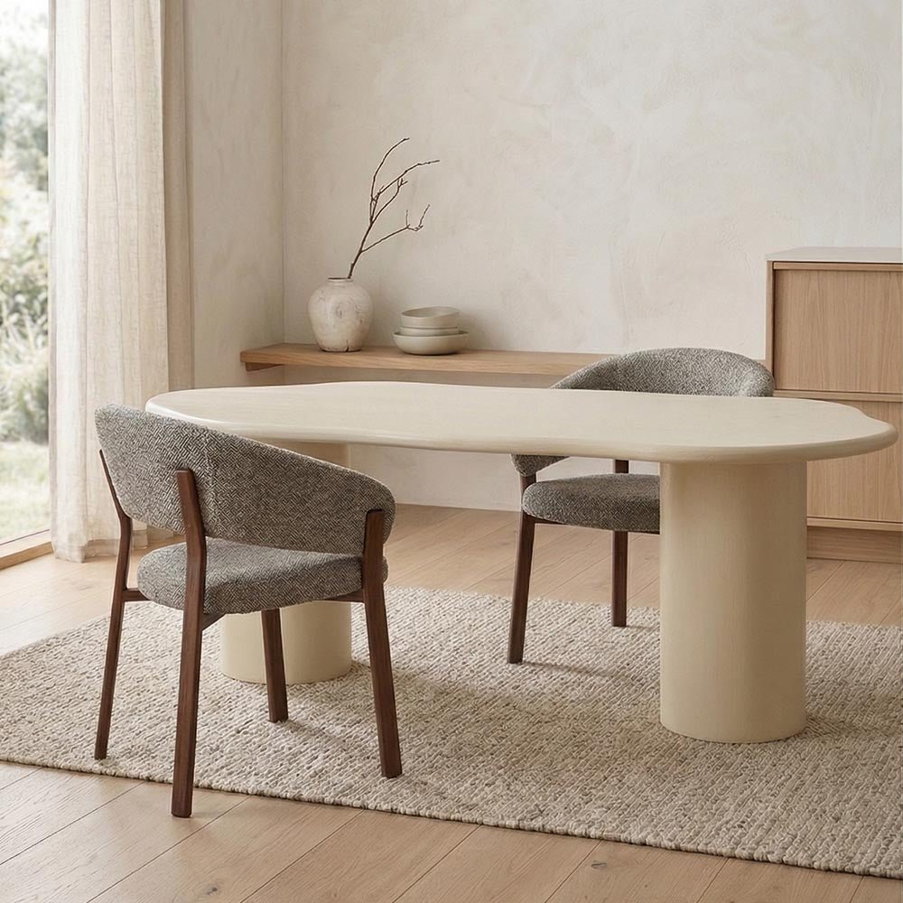 Jedálenský stôl Savannah  Microcement noha v tvare valca 210 cm