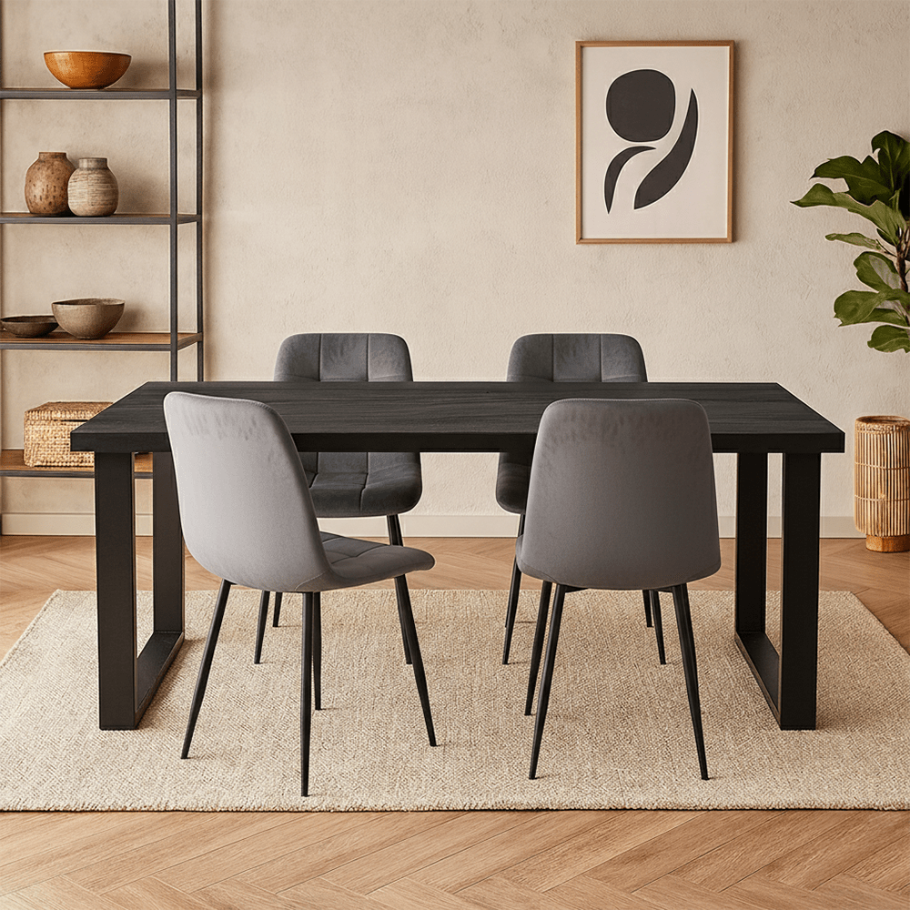 Jedálenský stôl z mangového dreva Cleveland Black obdĺžnik 280x100 cm Mahom