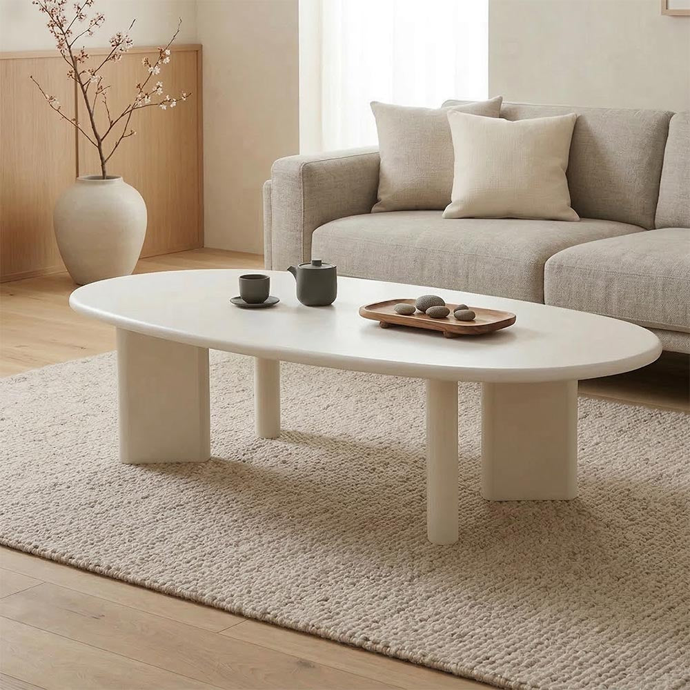 Konferenčný stolík Savannah Organický Microcement panelová noha 120 cm