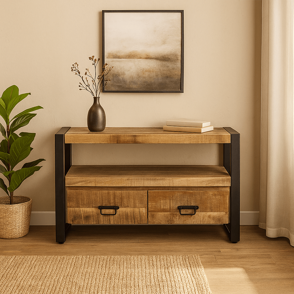 TV skrinka z mangového dreva Fresno 120 cm Mahagón