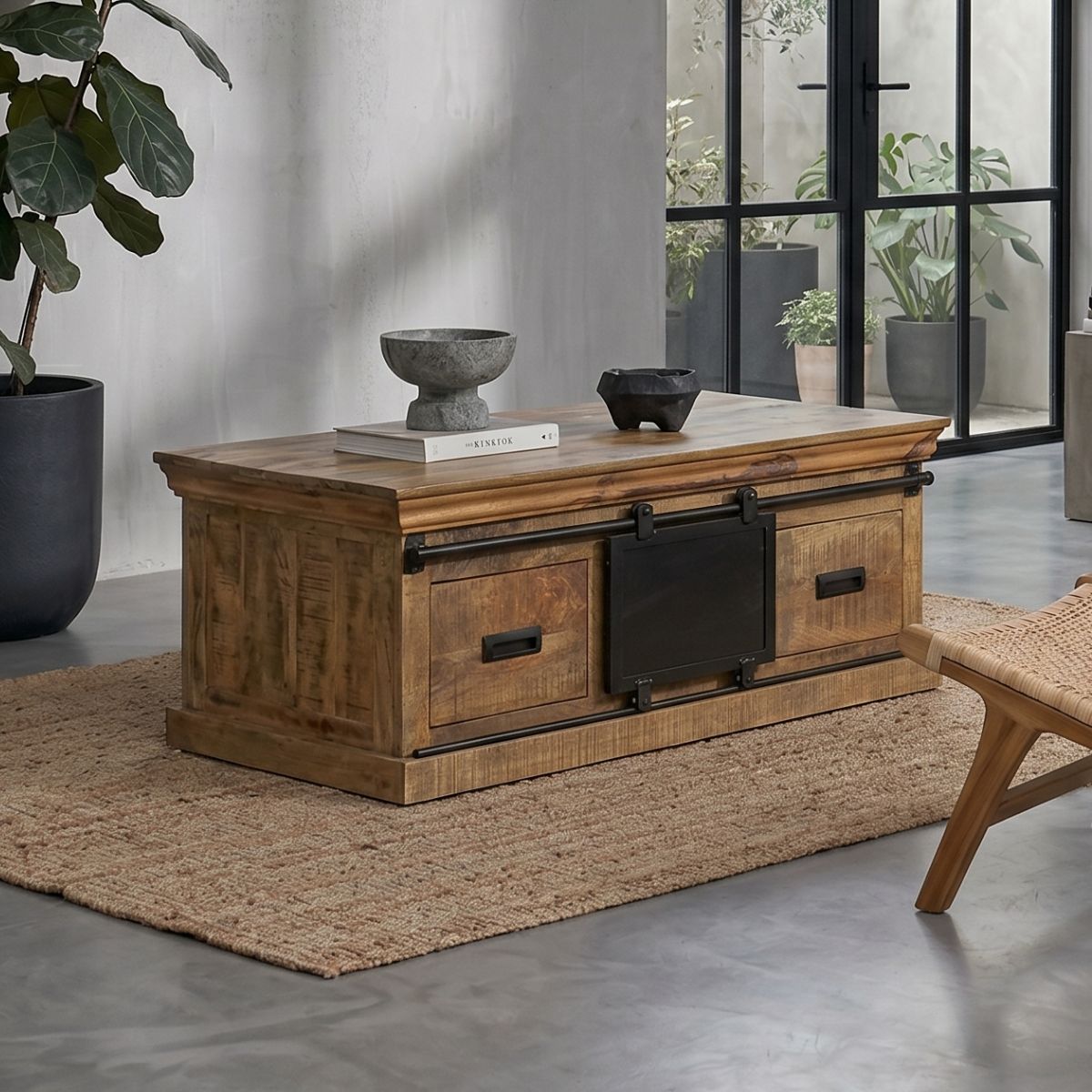 Konferenčný stolík z mangového dreva Portland 120 cm Mahagón