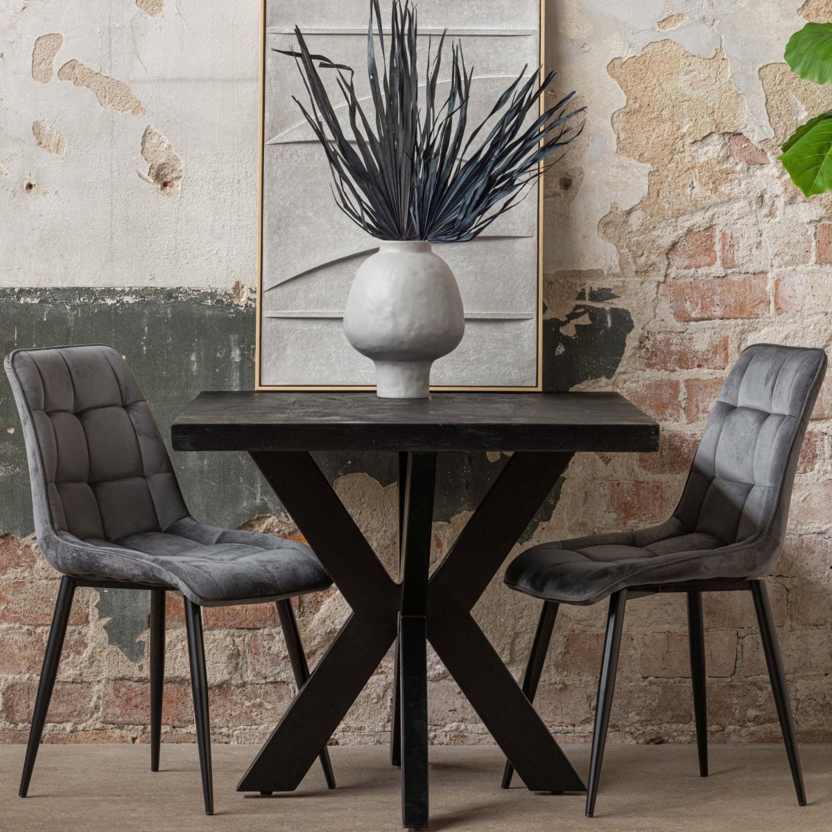 Jedálenský stôl z mangového dreva Memphis Black 200x100 cm obdĺžnik Mahom