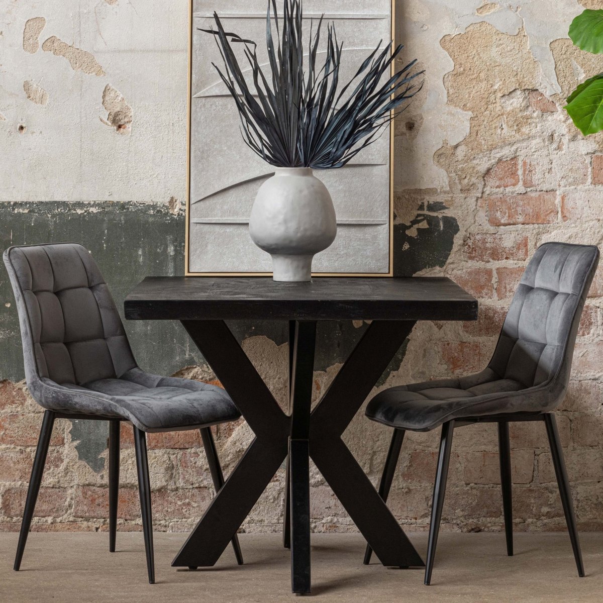 Jedálenský stôl z mangového dreva Memphis Black 220x100 cm obdĺžnik Mahagón