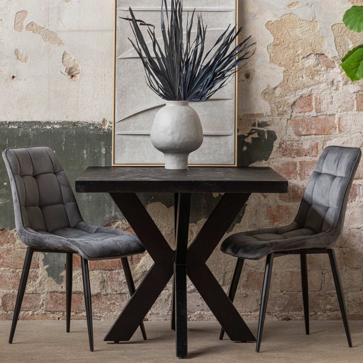 Jedálenský stôl z mangového dreva Memphis Black 180x100 cm obdĺžnik Mahom