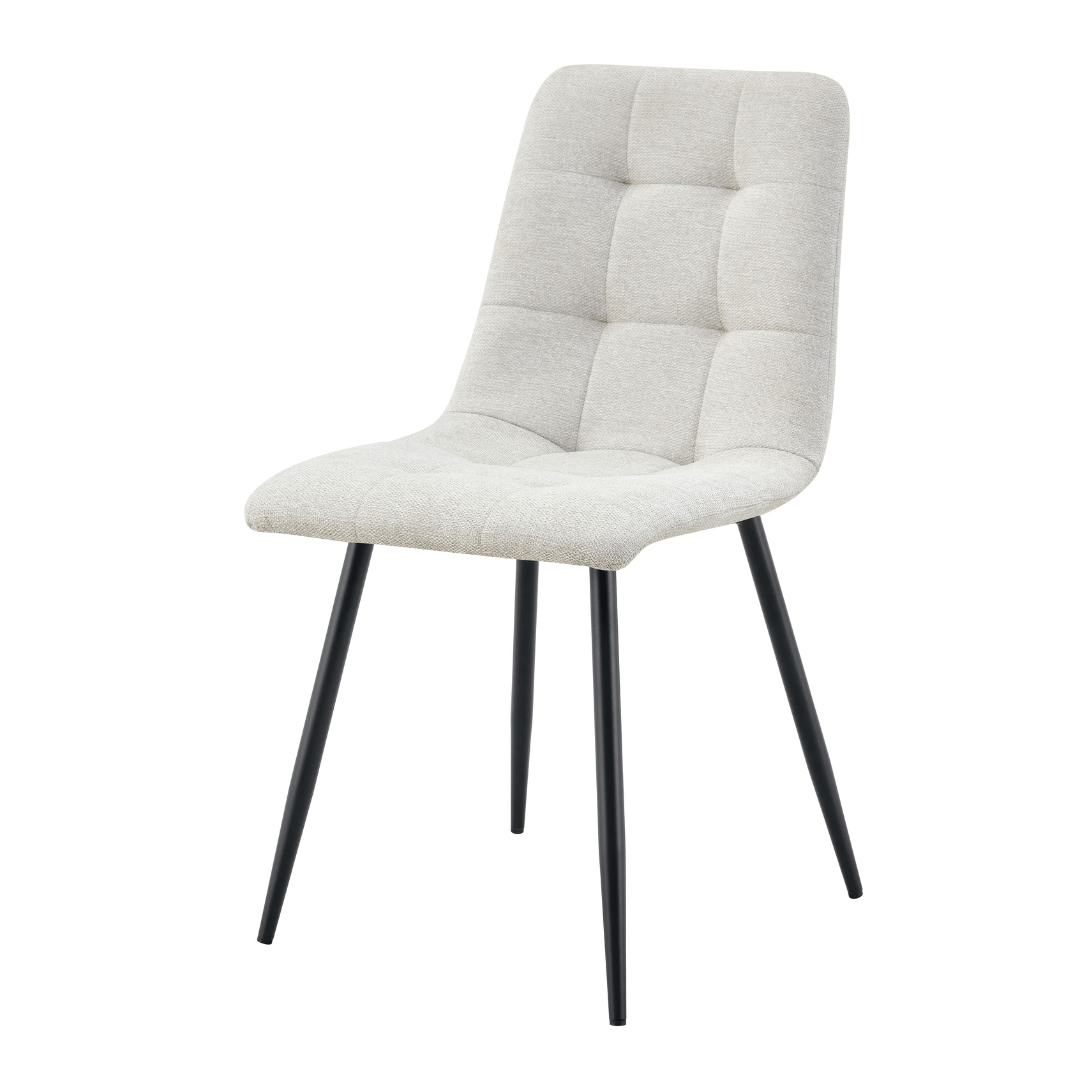 Béžová jedálenská stolička s čiernou nohou