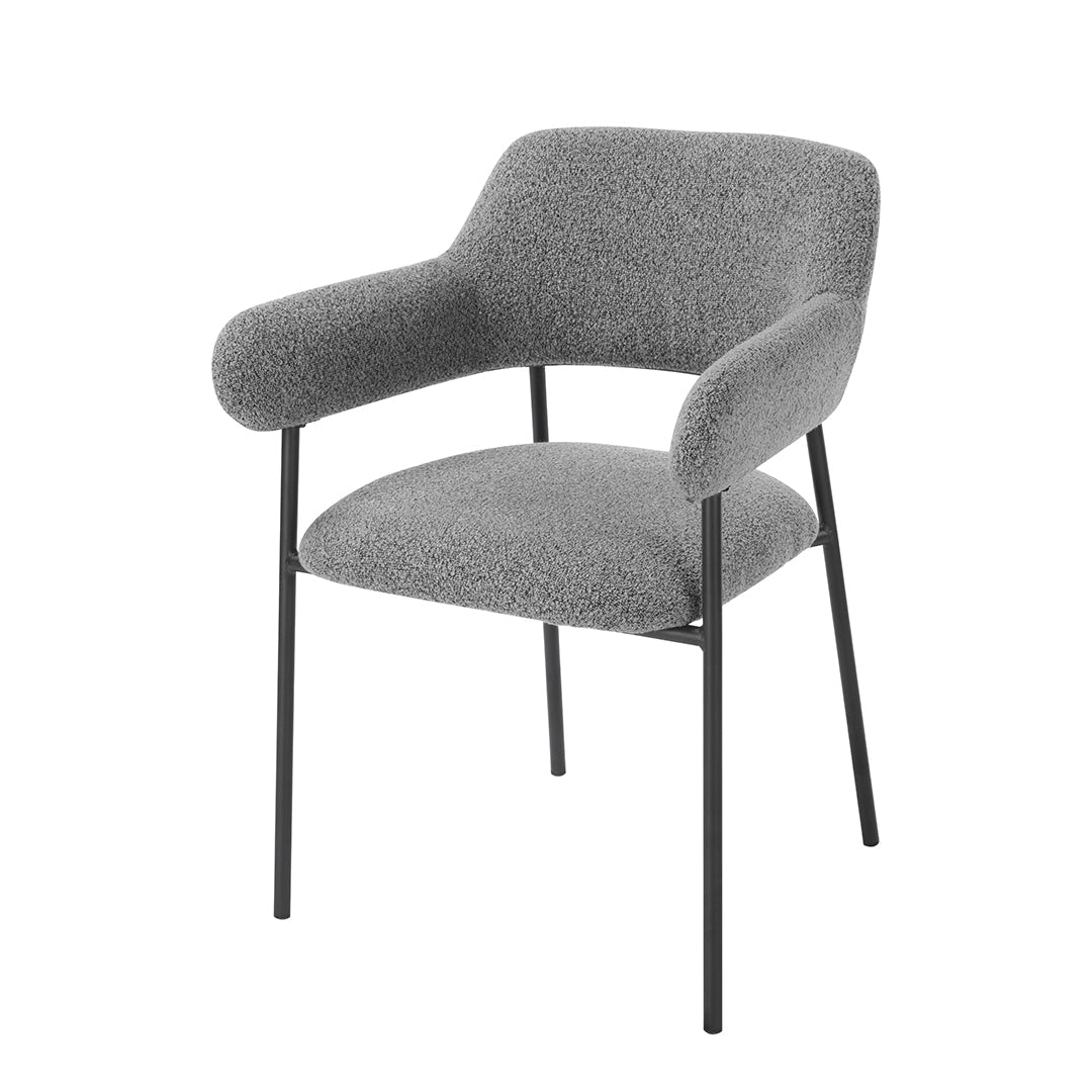 Tmavo- šedá  jedálenská stolička s čiernou nohou