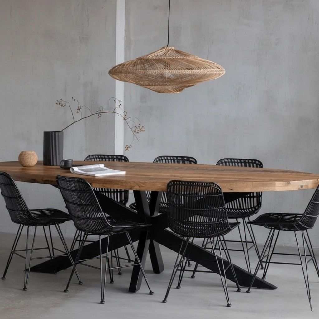 Jedálenský stôl z mangového dreva Tulsa 240×110 cm oválny Mahom