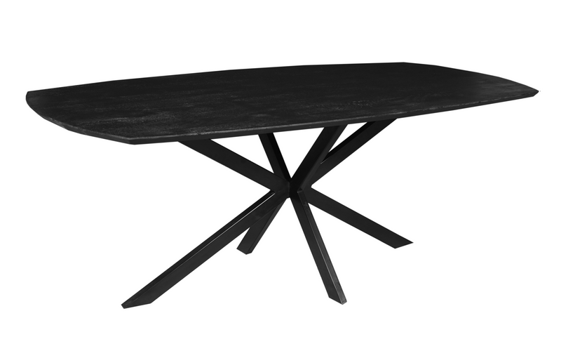 Dánsky jedálenský stôl z mangového dreva Vicenza Black oválny 200x100 cm Mahom