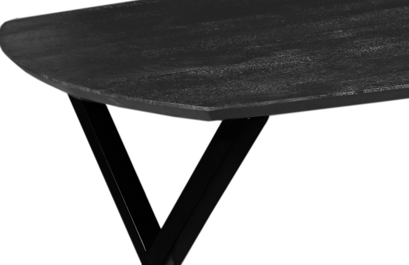Dánsky jedálenský stôl z mangového dreva Salerno Black oválny 180x100 cm Mahom