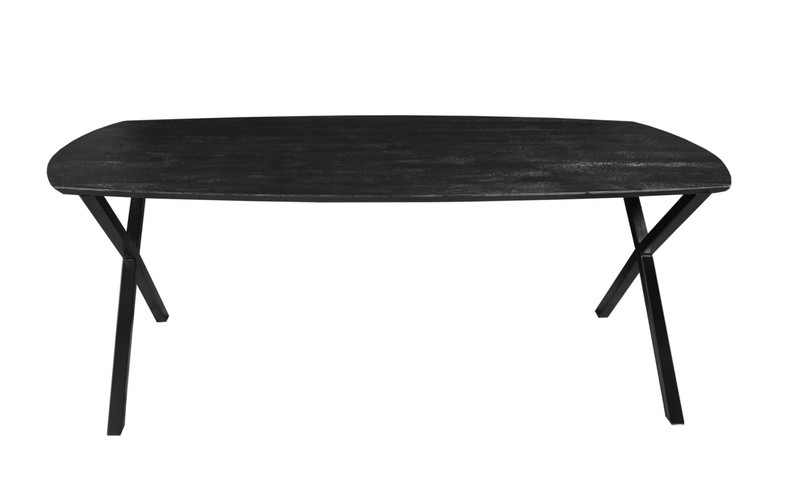 Dánsky jedálenský stôl z mangového dreva Salerno Black oválny 240x120 cm Mahom