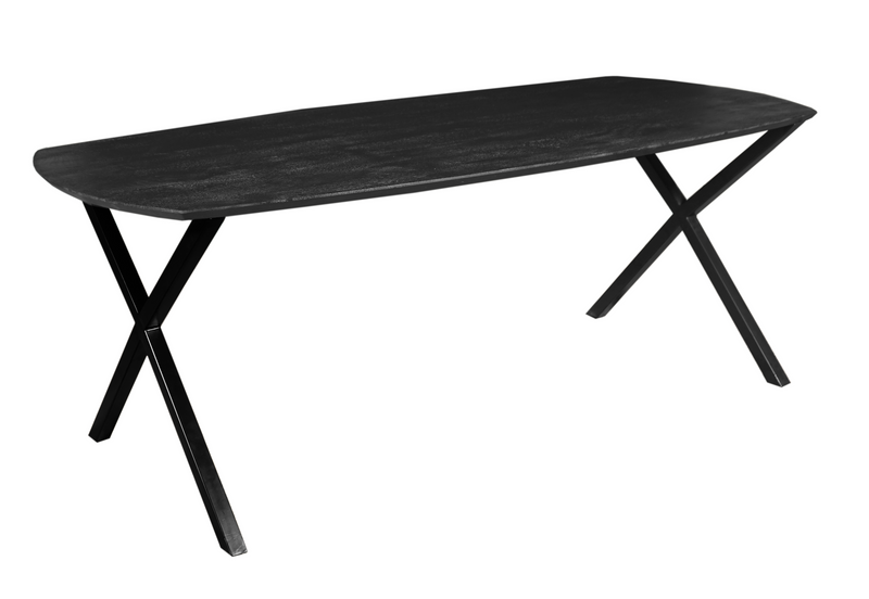 Dánsky jedálenský stôl z mangového dreva Salerno Black oválny 180x100 cm Mahom