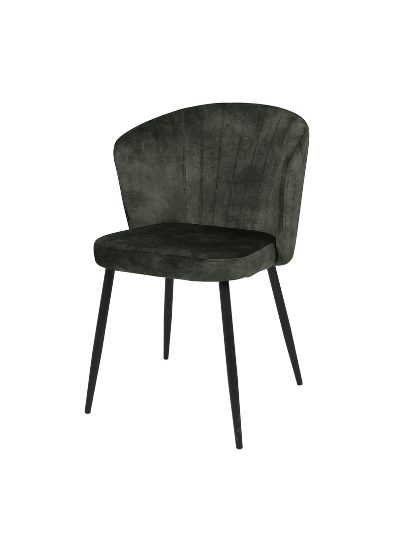 Jedálenská stolička Toulon Tmavo zelená s čiernou podnožou Mahom