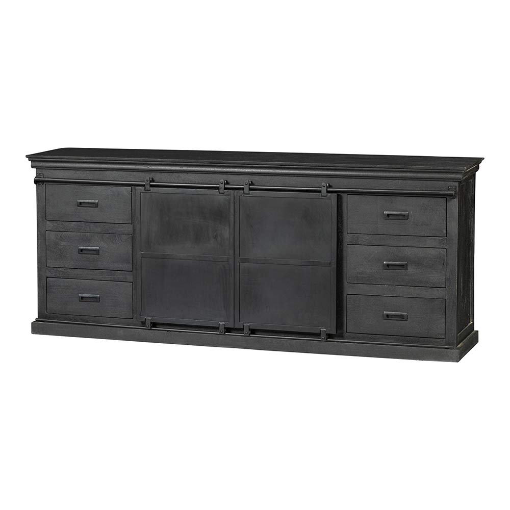 Komoda z mangového dreva Newark Black 160 cm Mahom