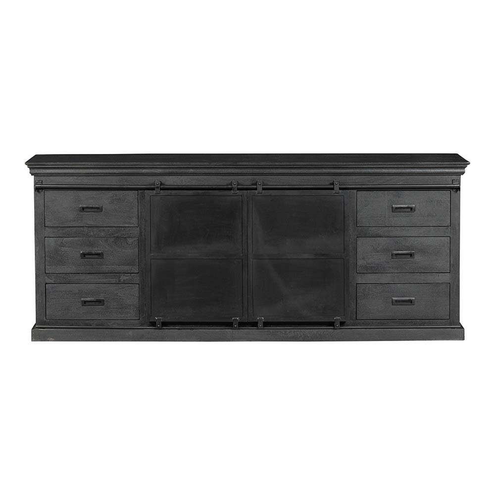 Komoda z mangového dreva Newark Black 200 cm Mahom