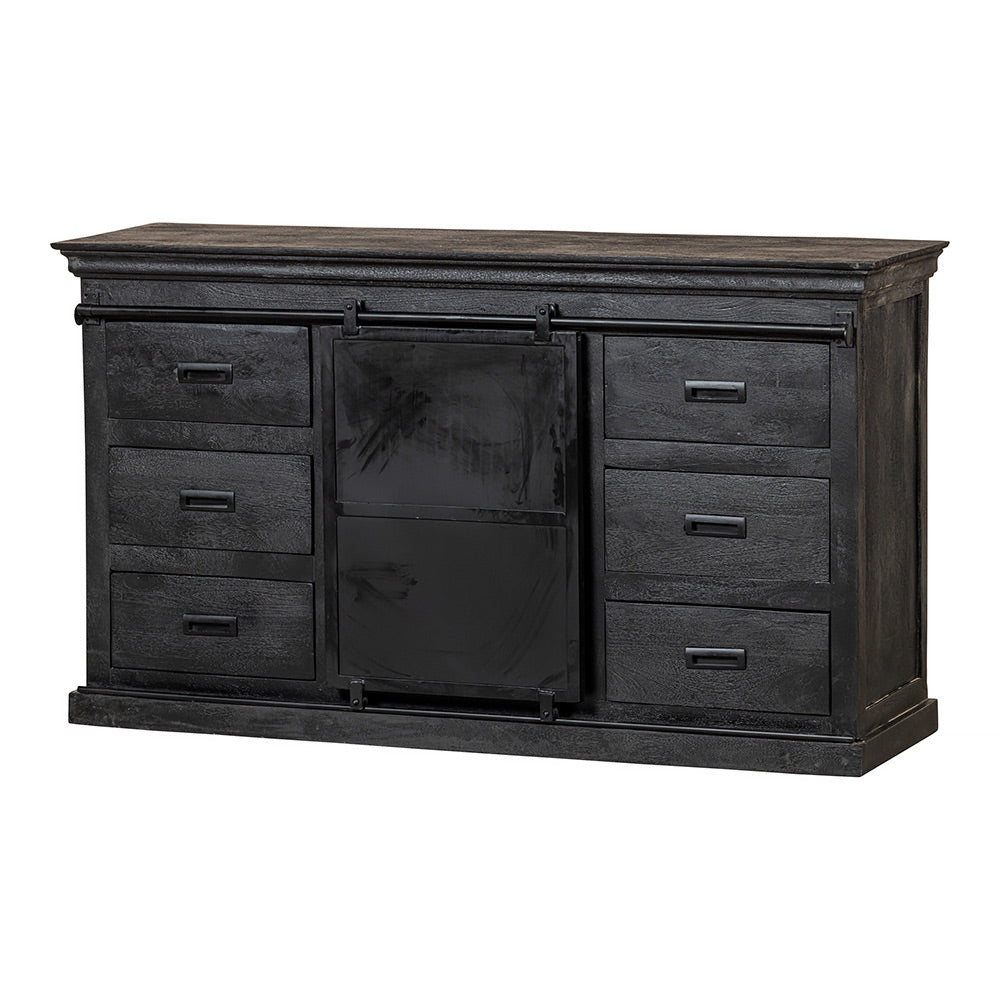 Komoda z mangového dreva Newark Black 160 cm Mahom