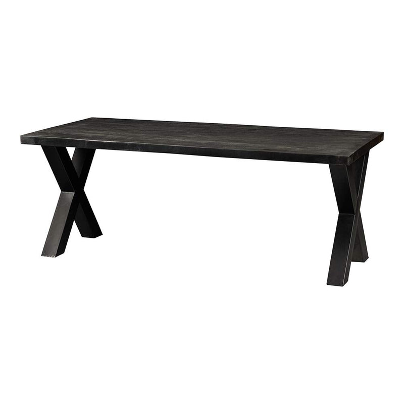 Jedálenský stôl z mangového dreva Columbus Black 140x90 cm obdĺžnik Mahom