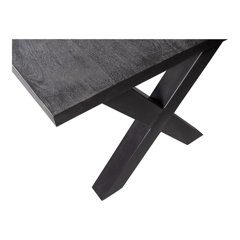 Jedálenský stôl z mangového dreva Columbus Black 220x100 cm obdĺžnik Mahom