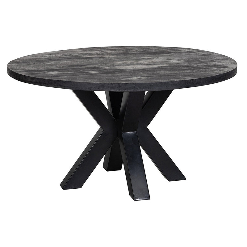 Jedálenský stôl z mangového dreva Madison Black Ø 140 okrúhly Mahom