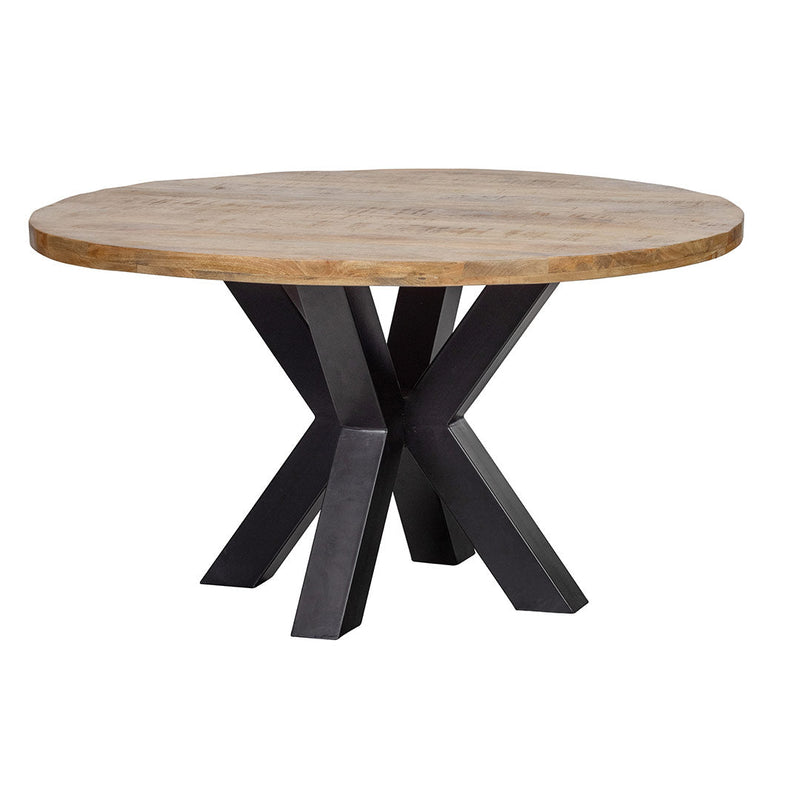 Jedálenský stôl z mangového dreva Madison 120 cm okrúhly Mahom