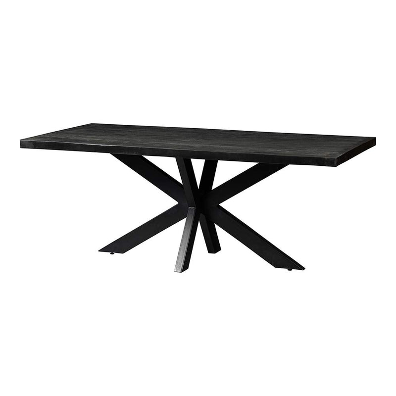 Jedálenský stôl z mangového dreva Memphis Black 180x100 cm obdĺžnik Mahom