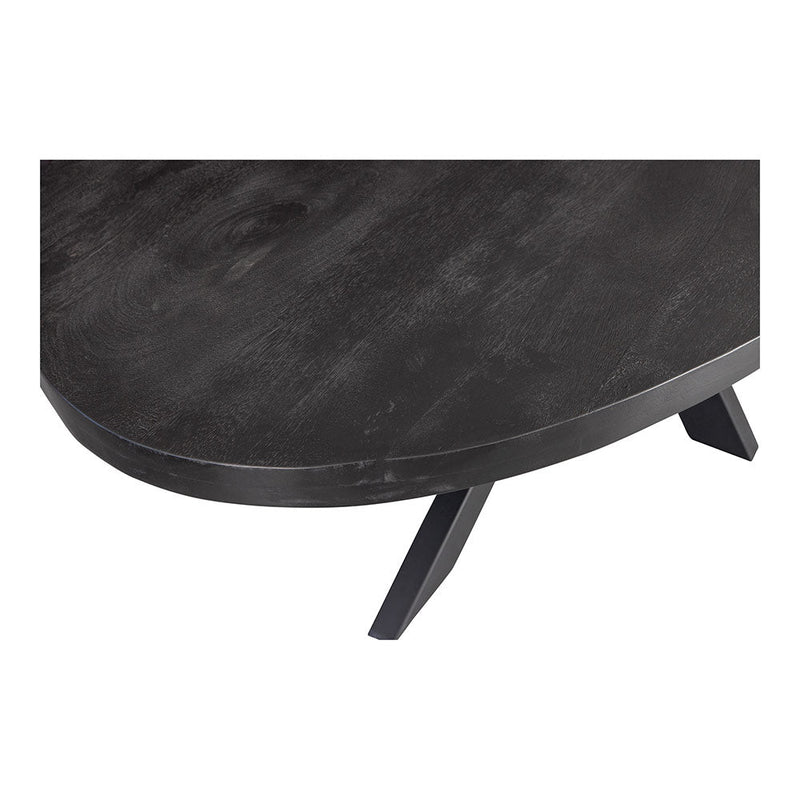 Jedálenský stôl z mangového dreva Tulsa Black 160×90 cm oválny Mahom