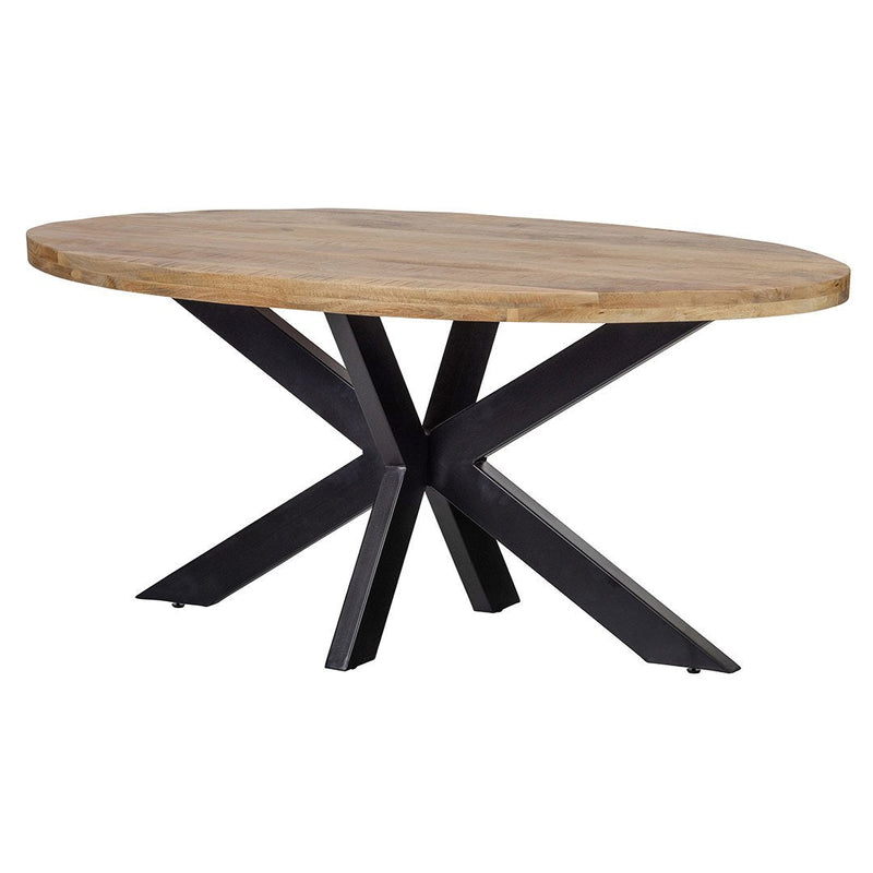 Jedálenský stôl z mangového dreva Tulsa 160×90 cm oválny Mahom