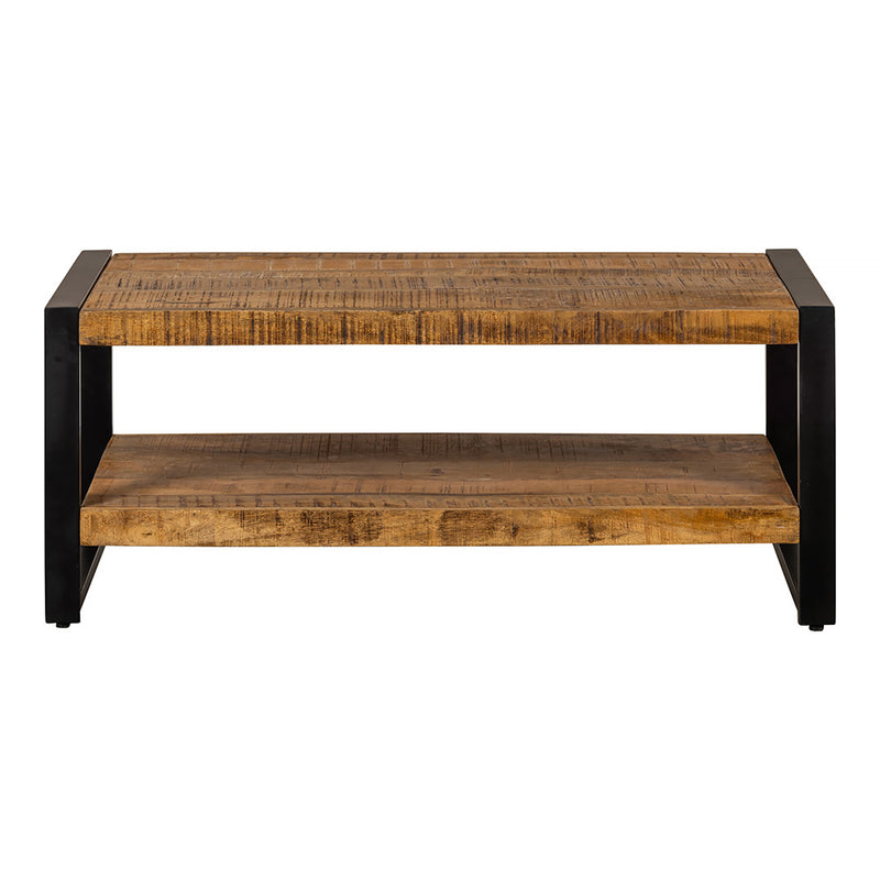 Konferenčný stolík z mangového dreva Atlanta dvojvrstvový 110 cm Mahom