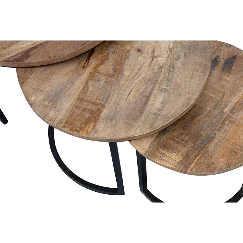 Konferenčné stolíky z mangového dreva Charlotte Mahom - set 3 kusov