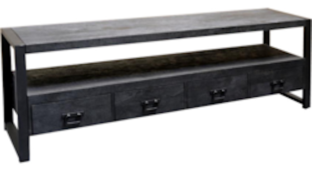 TV skrinka z mangového dreva Fresno Black 180 cm Mahom