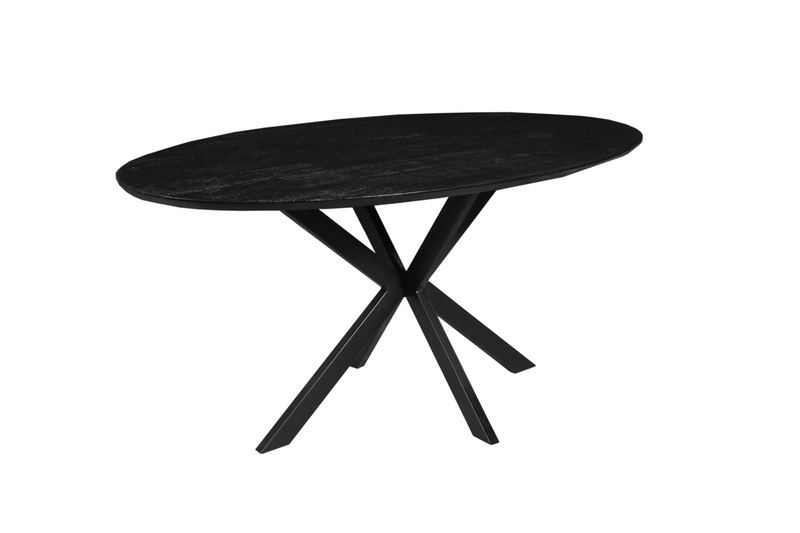 Jedálenský stôl z mangového dreva Bologna Black oválny 300x130 cm Mahom