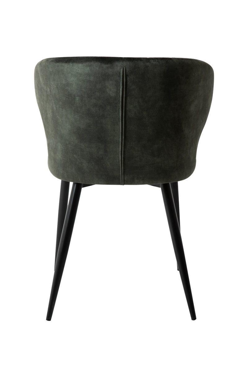 Jedálenská stolička Lyon Tmavo zelená s čiernou podnožou Mahom