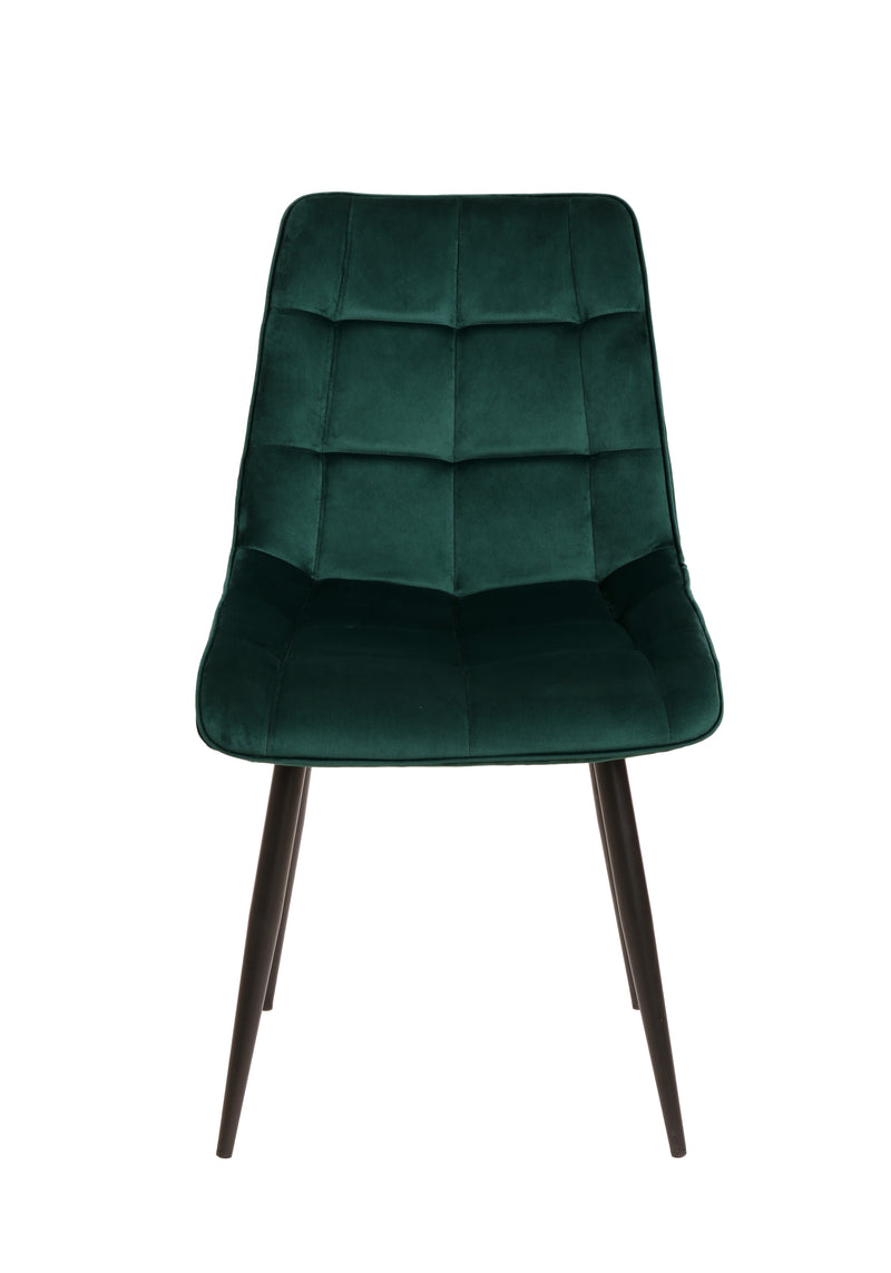 Jedálenská stolička Nice Tmavo zelená s čiernou podnožou Mahom