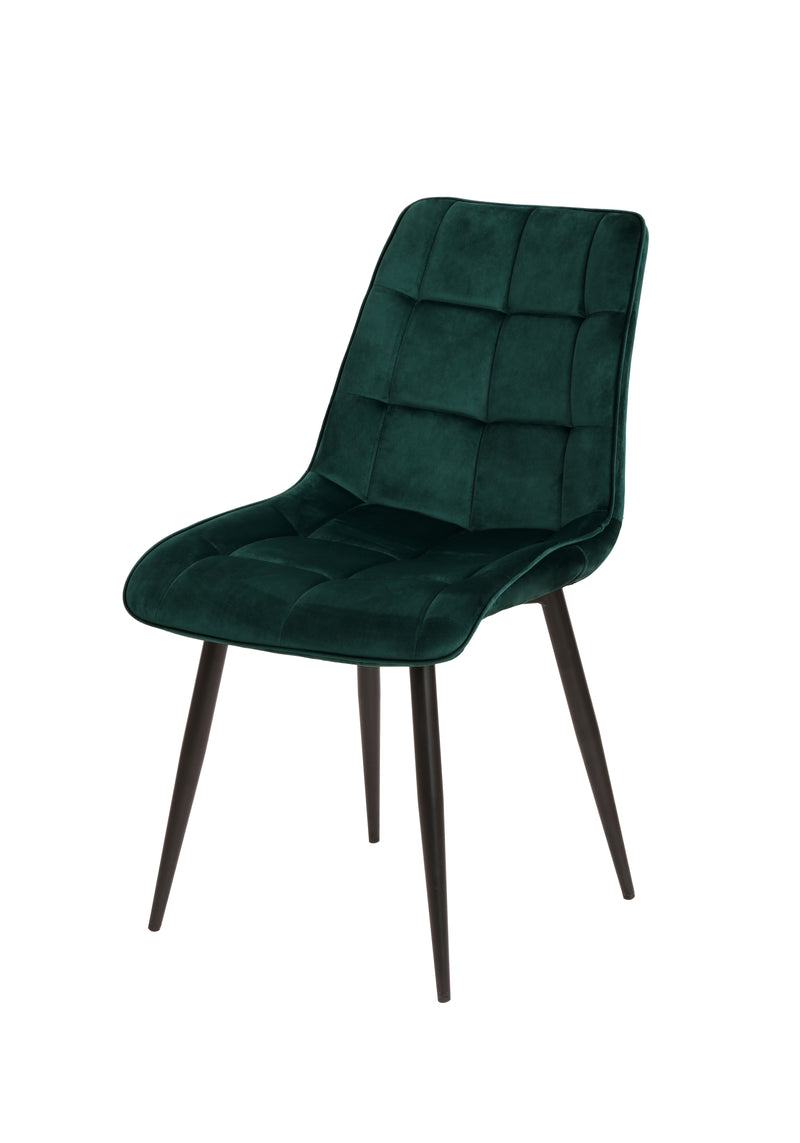 Jedálenská stolička Nice Tmavo zelená s čiernou podnožou Mahom