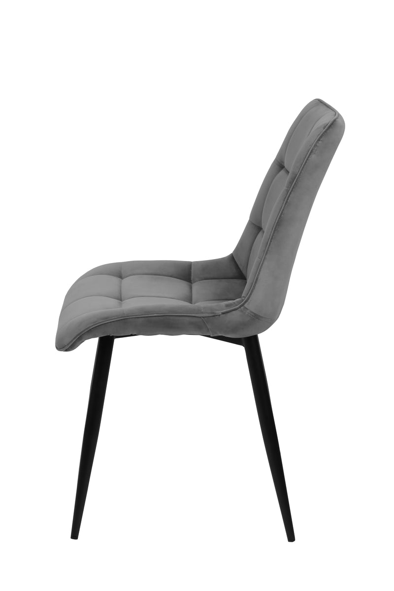 Jedálenská stolička Nice sivá s čiernou podnožou Mahom