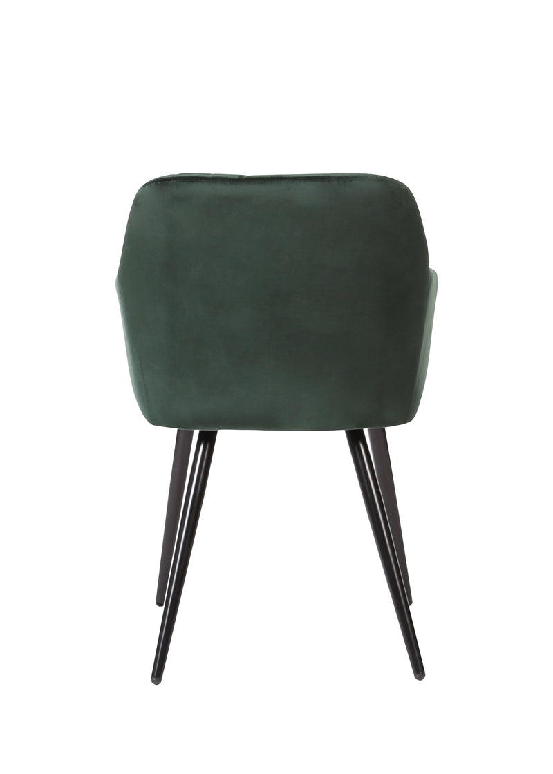 Jedálenská stolička Nancy Tmavo zelená s čiernou podnožou Mahom