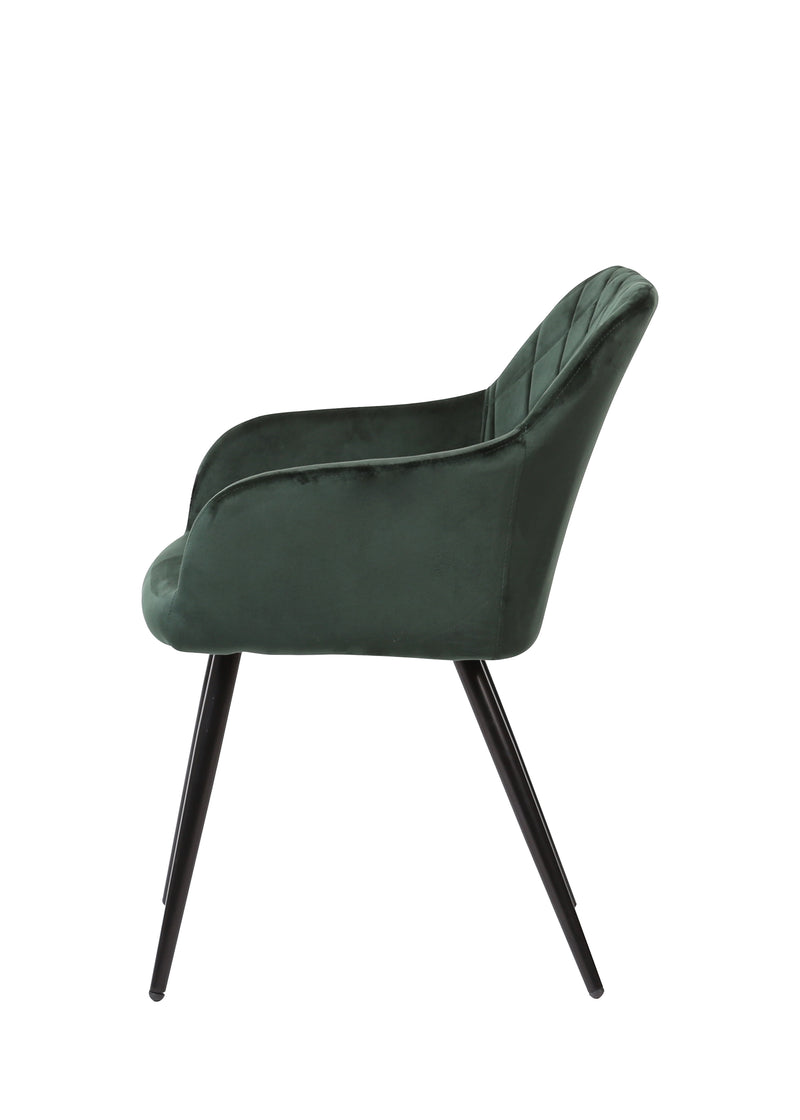 Jedálenská stolička Nancy Tmavo zelená s čiernou podnožou Mahom