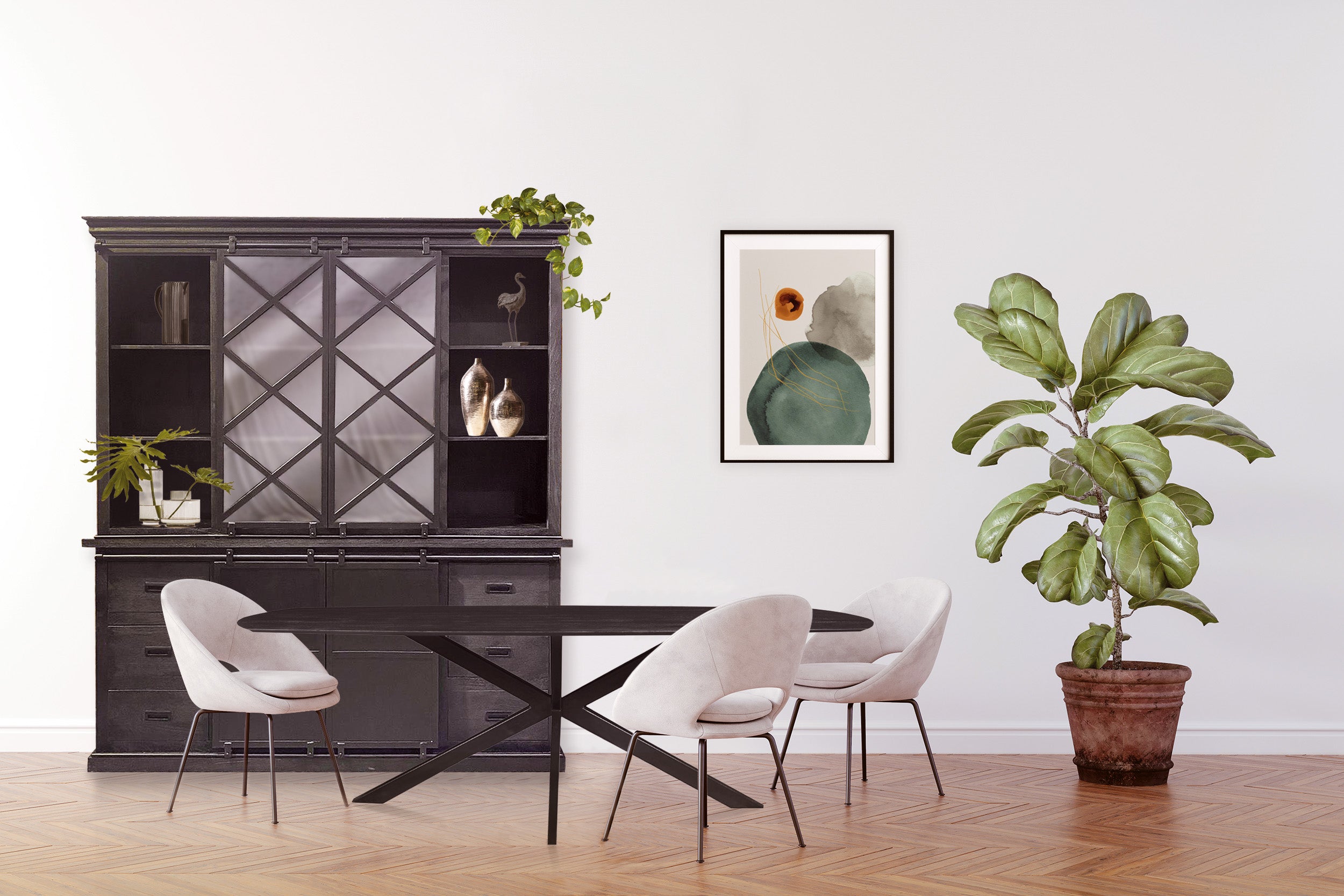 Dánsky jedálenský stôl z mangového dreva Vicenza Black oválny 180x100 cm Mahom